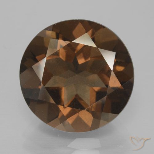8.20ct 天然 ミディアムブラウン スモーキークォーツ, ラウンド, VS