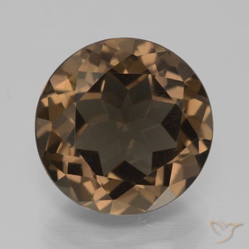 6.97ct 天然 ジンジャーブレッドブラウン スモーキークォーツ, ラウンド, VVS-VS