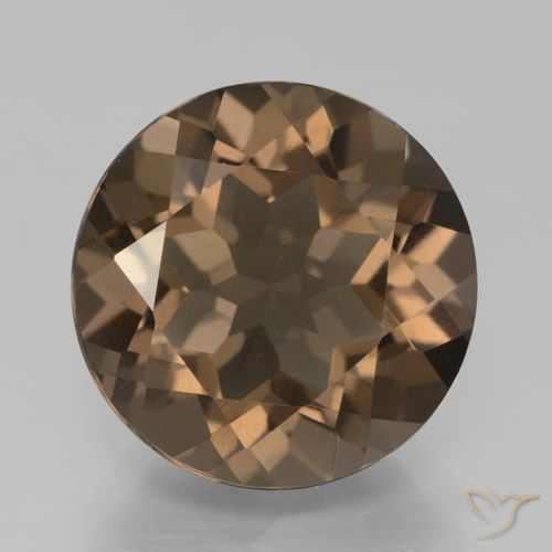 9.07ct 天然 チョコレートブラウン スモーキークォーツ, ラウンド, VVS-VS
