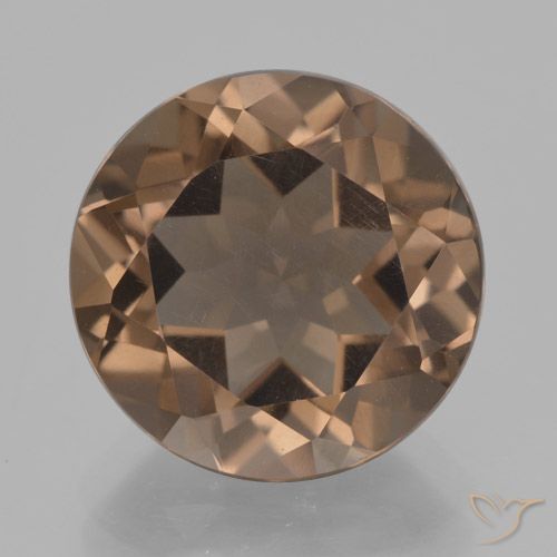7.07ct 天然 ウォームブラウン スモーキークォーツ, ラウンド, VVS-VS