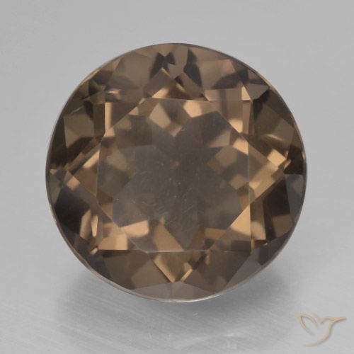7.04ct 天然 ヒッコリーブラウン スモーキークォーツ, ラウンド, VVS-VS