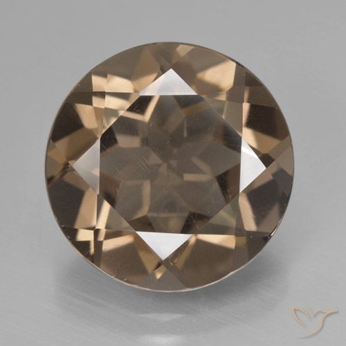 7.86ct 天然 ミディアムブラウン スモーキークォーツ, ラウンド, VVS-VS