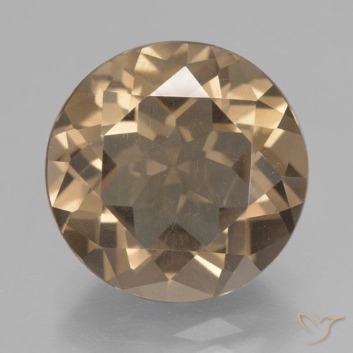 6.75ct 天然 薄いアーシーブラウン スモーキークォーツ, ラウンド, VVS-VS