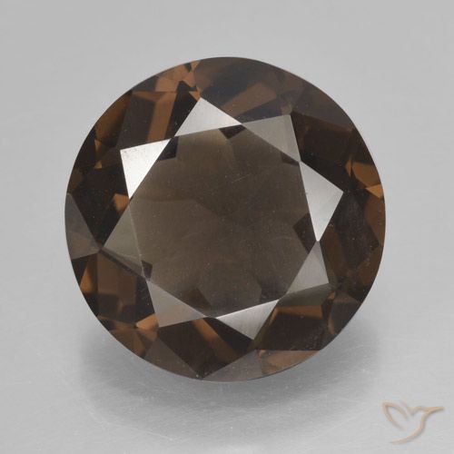 5.46ct 天然 ミディアムブラウン スモーキークォーツ, ラウンド, VVS-VS