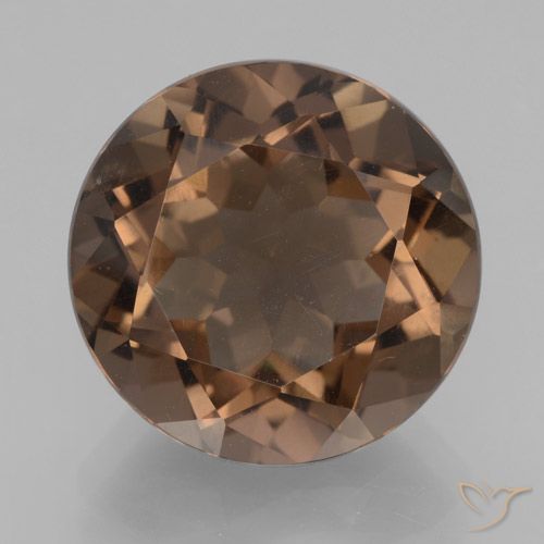 7.27ct 天然 ヒッコリーブラウン スモーキークォーツ, ラウンド, VVS-VS
