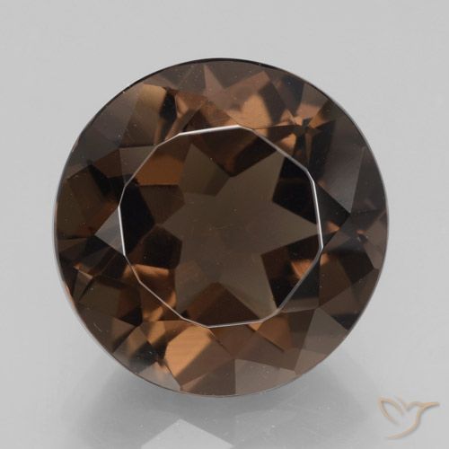 7.05ct 天然 ヒッコリーブラウン スモーキークォーツ, ラウンド, VVS-VS