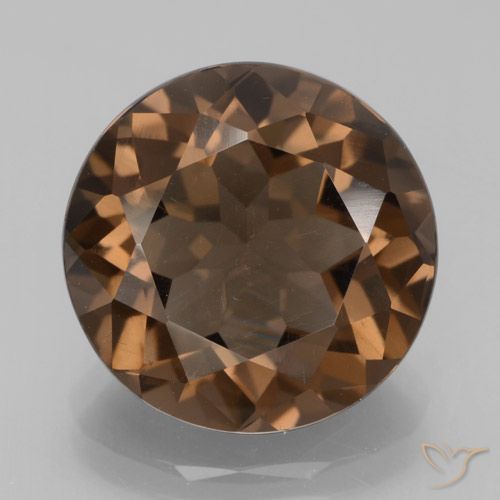 6.51ct 天然 ミディアムブラウン スモーキークォーツ, ラウンド, VVS-VS