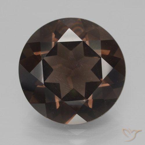 7.70ct 天然 チョコレートブラウン スモーキークォーツ, ラウンド, VVS-VS