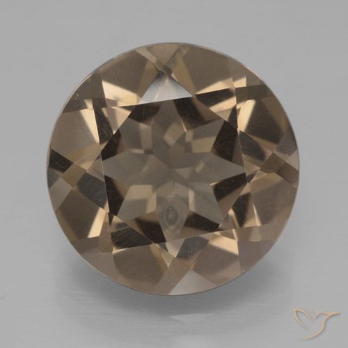 7.86ct 天然 ヒッコリーブラウン スモーキークォーツ, ラウンド, VVS-VS