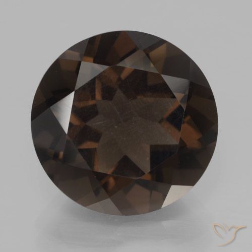 8.32ct 天然 濃いチョコレートブラウン スモーキークォーツ, ラウンド, VVS-VS