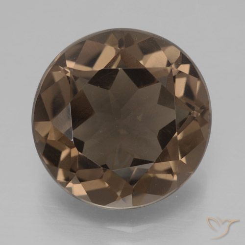 6.41ct 天然 ヒッコリーブラウン スモーキークォーツ, ラウンド, VVS-VS