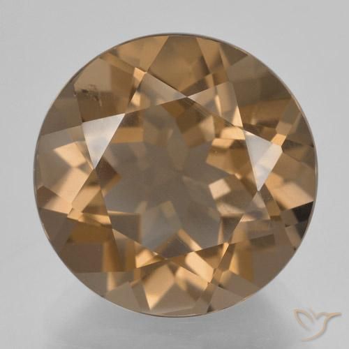 8.72ct 天然 ライトブラウン スモーキークォーツ, ラウンド, VS