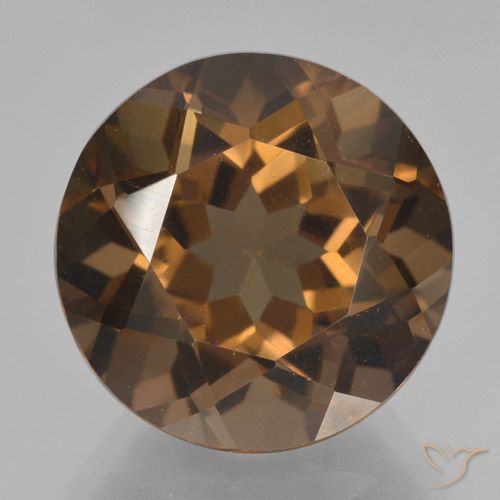 8.99ct 天然 ミディアムブラウン スモーキークォーツ, ラウンド, VVS-VS