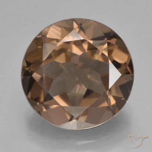 6.62ct 天然 ウォームブラウン スモーキークォーツ, ラウンド, VS