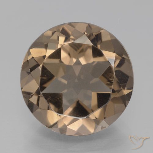 6.59ct 天然 ミディアムブラウン スモーキークォーツ, ラウンド, VVS-VS