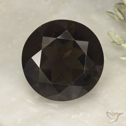 13.80ct 天然 濃いチョコレートブラウン スモーキークォーツ, ラウンド, VVS