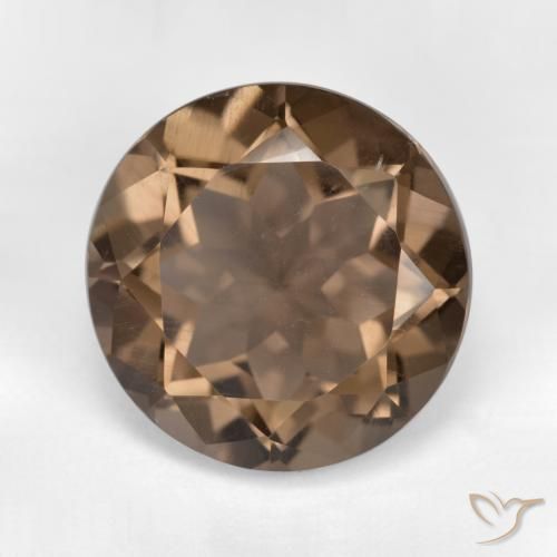 6.76ct 天然 ウォームブラウン スモーキークォーツ, ラウンド, VVS-VS