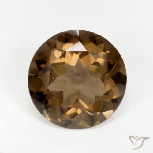 5.27ct 天然 ウォームブラウン スモーキークォーツ, ラウンド, VVS-VS