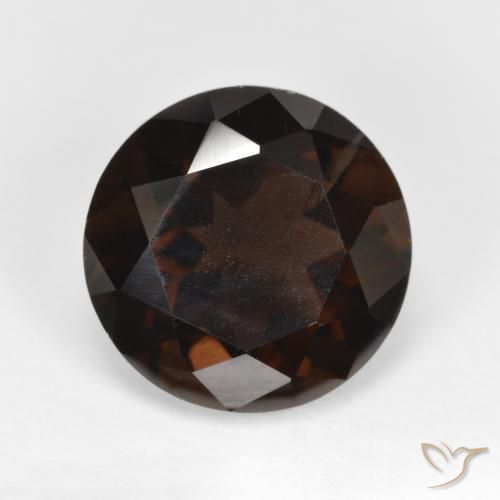 5.32ct 天然 濃いチョコレートブラウン スモーキークォーツ, ラウンド, VVS