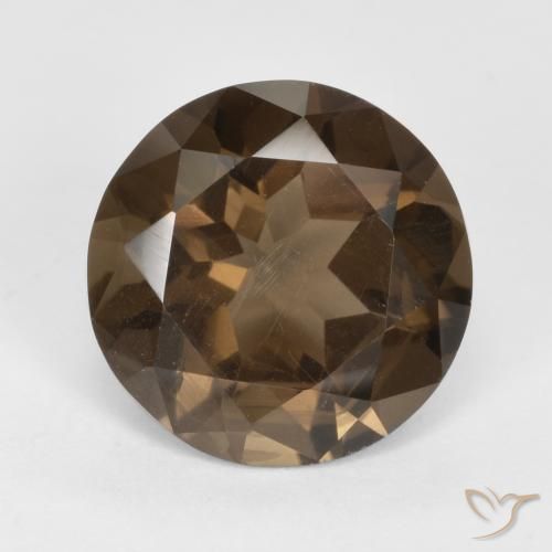 4.94ct 天然 ヒッコリーブラウン スモーキークォーツ, ラウンド, VVS-VS