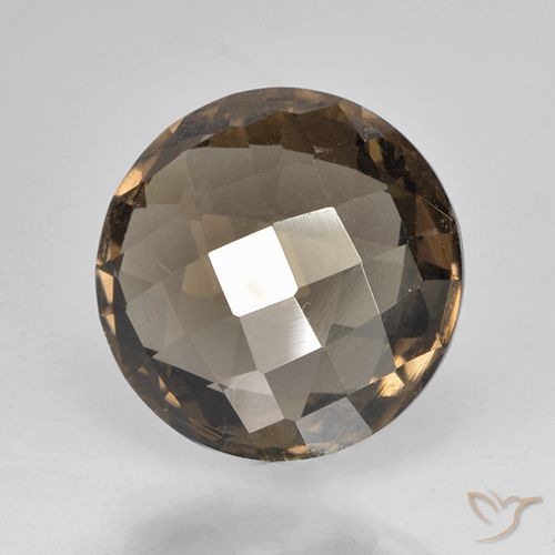 8.38ct 天然 ミディアムダークブラウン スモーキークォーツ, ラウンド, VVS-VS
