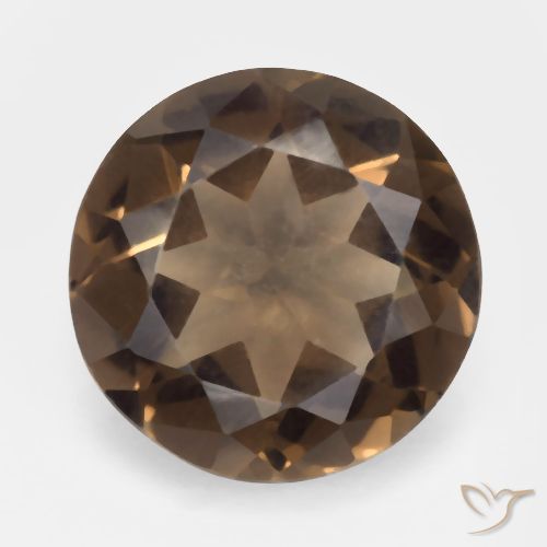 4.20ct 天然 アンバーブラウン スモーキークォーツ, ラウンド, VVS