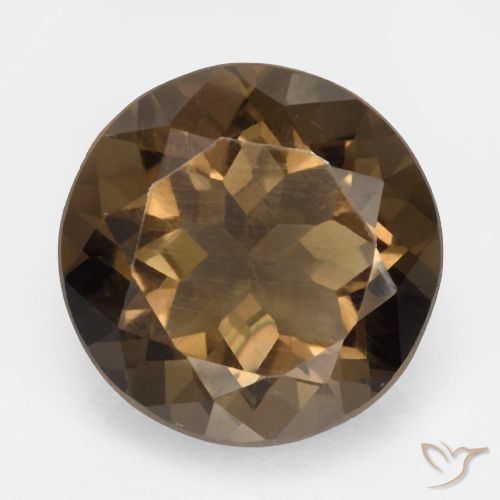 5.33ct 天然 ウォームブラウン スモーキークォーツ, ラウンド, VVS