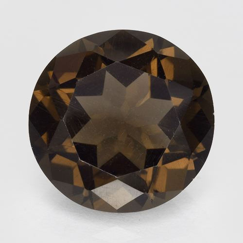 4.19カラットの天然ヒッコリーブラウンスモーキークォーツ、ラウンドカット、VVS