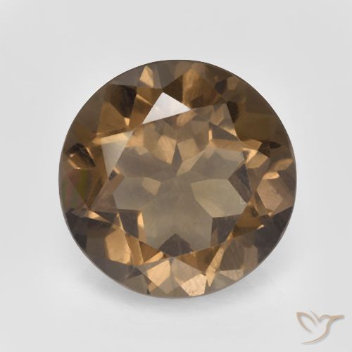 5.45ct 天然 ジンジャーブレッドブラウン スモーキークォーツ, ラウンド, VVS-VS