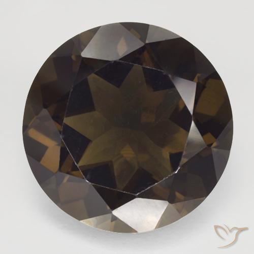 17.43ct 天然 ダークブラウン スモーキークォーツ, ラウンド, VVS