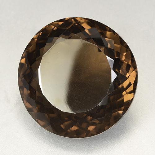 52.49カラットの天然チョコレートブラウンスモーキークォーツ（24.68 mm・ラウンドカット）