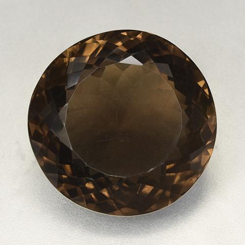 52.49カラットの天然チョコレートブラウンスモーキークォーツ（24.68 mm・ラウンドカット）