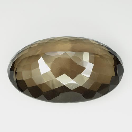 106.13カラットの天然ウォルナットブラウンスモーキークォーツ、オーバルカット、IF