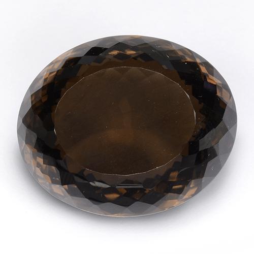 86.86カラットの天然チョコレートブラウンスモーキークォーツ（30.6×25.4 mm・オーバルカット）