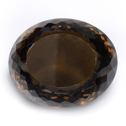 86.86カラットの天然チョコレートブラウンスモーキークォーツ（30.6×25.4 mm・オーバルカット）