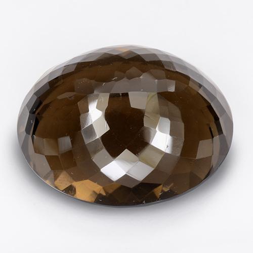 86.86カラットの天然チョコレートブラウンスモーキークォーツ（30.6×25.4 mm・オーバルカット）
