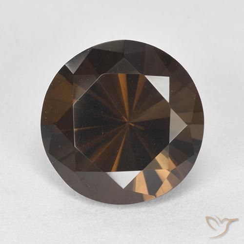 6.38ct 天然 赤みがかったブラウン スモーキークォーツ, ラウンド, VVS