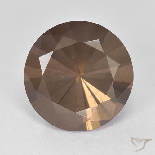 8.18ct 天然 ヒッコリーブラウン スモーキークォーツ, ラウンド, VVS-VS