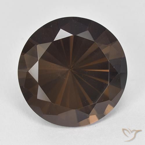 11.19ct 天然 ダークブラウン スモーキークォーツ, ラウンド, VVS-VS