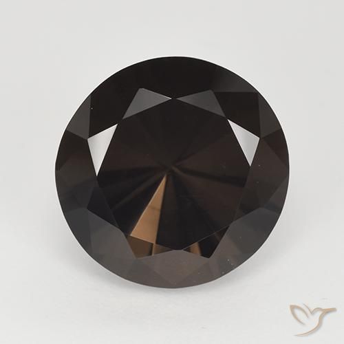 7.10ct 天然 濃いチョコレートブラウン スモーキークォーツ, ラウンド, VVS