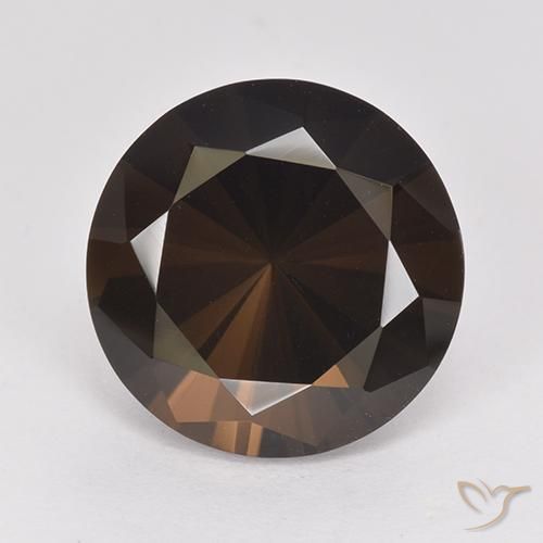 6.69ct 天然 ミディアムブラウン スモーキークォーツ, ラウンド, VVS