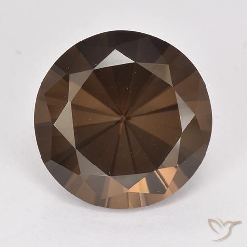6.74ct 天然 ヒッコリーブラウン スモーキークォーツ, ラウンド, VVS