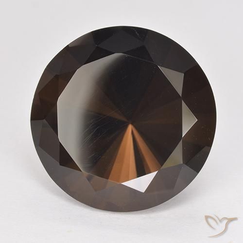 15.17ct 天然 ヒッコリーブラウン スモーキークォーツ, ラウンド, VVS-VS