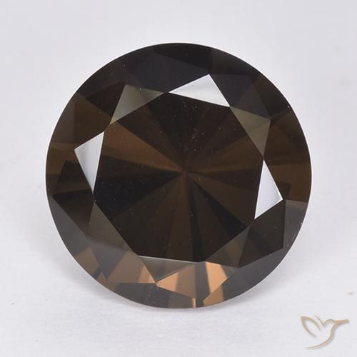 9.78ct 天然 ダークブラウン スモーキークォーツ, ラウンド, VVS-VS