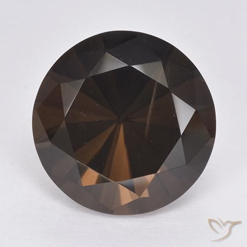10.91ct 天然 ディープブラウン スモーキークォーツ, ラウンド, VS