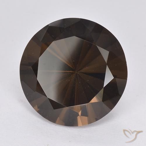 10.15ct 天然 ダークブラウン スモーキークォーツ, ラウンド, VVS-VS