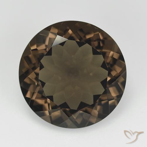 11.40ct 天然 ミディアムブラウン スモーキークォーツ, ラウンド, VVS