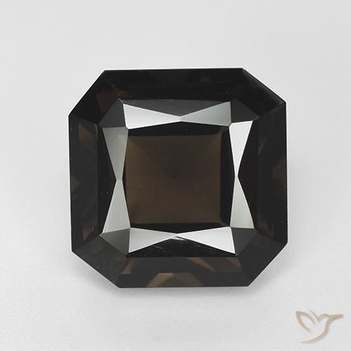 8.68ct 天然 チョコレートブラウン スモーキークォーツ, エメラルドカット, VVS