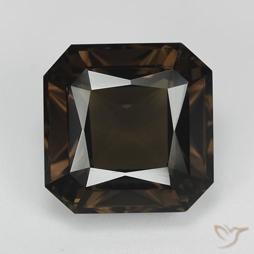 11.91ct 天然 ブラウン スモーキークォーツ, エメラルドカット, VVS