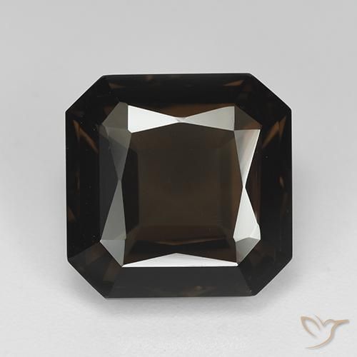 9.00ct 天然 チョコレートブラウン スモーキークォーツ, エメラルドカット, VVS